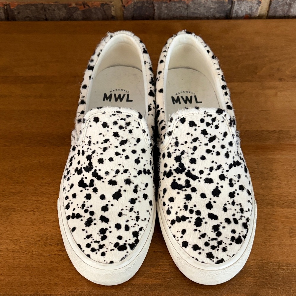 Madewell Sidewalk Slip-On Sneaker in Spatter-Painted Calf Hair